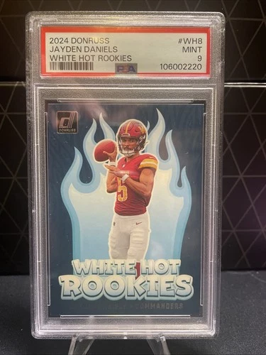 2024 Panini Donruss White Hot Rookies Jayden Daniels #WH8 RC PSA 9