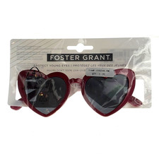 Foster Grant Kids Heart MaxBlock Red Sunglasses Scratch Resistant UVA UVB Girls