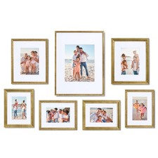 7 Piece Gallery Wall Frame Set, 1 12x16 Inch, 2 8x10 Inch, and 4 6x8 In...
