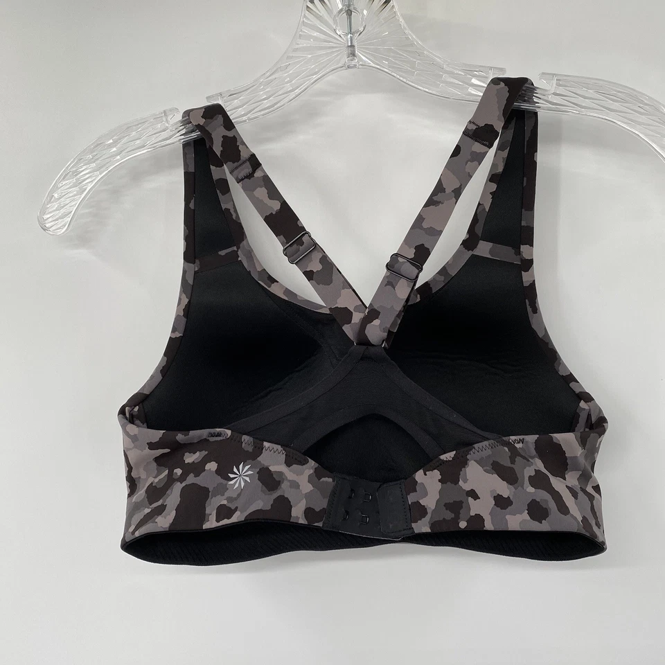 Sujetador deportivo inalámbrico sin costuras Athleta 32C Advance deportivo negro camuflaje para mujer Foto 3 de 4