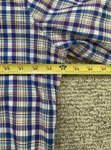 Peter Millar Button Down Shirt Mens Sz Large Dress Checked Plaid Colorful - Picture 6 of 8