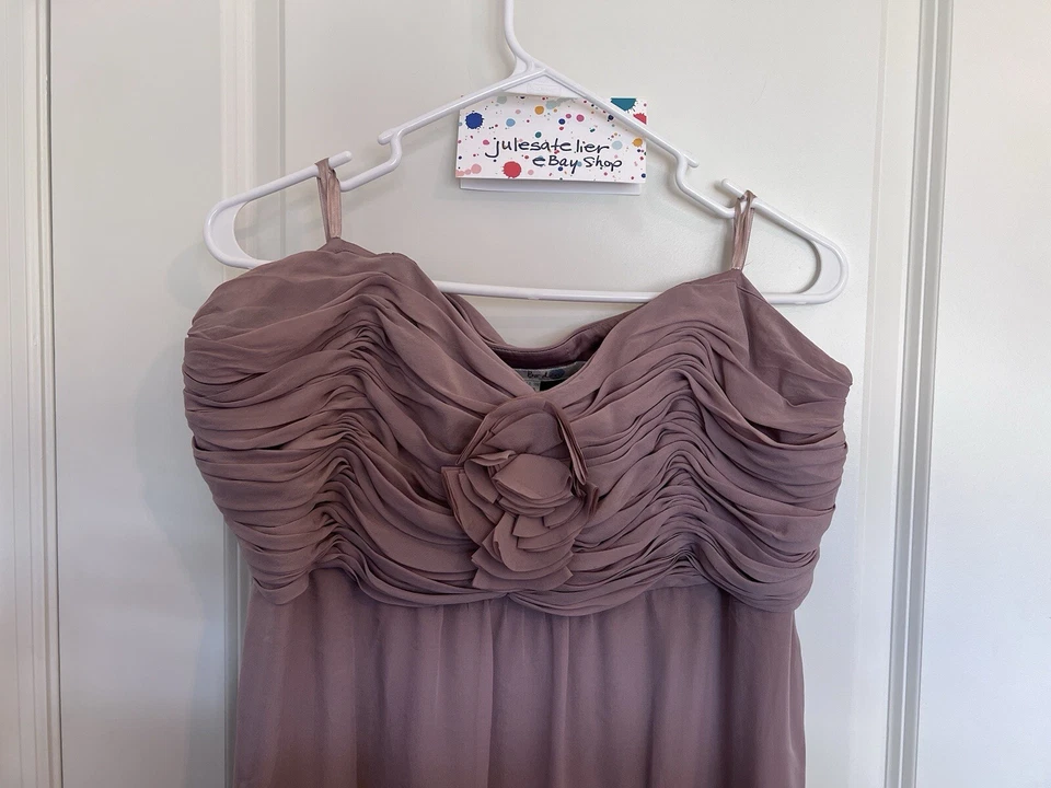 Vestido Boden para mujer talla 16 rosa polvoriento sin tirantes de seda corpiño fruncido forrado fluido Foto 3 de 4