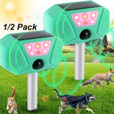 1/2PCS Solar Ultrasonic Animal Repellent Outdoor Deer Repellent Devices Repeller