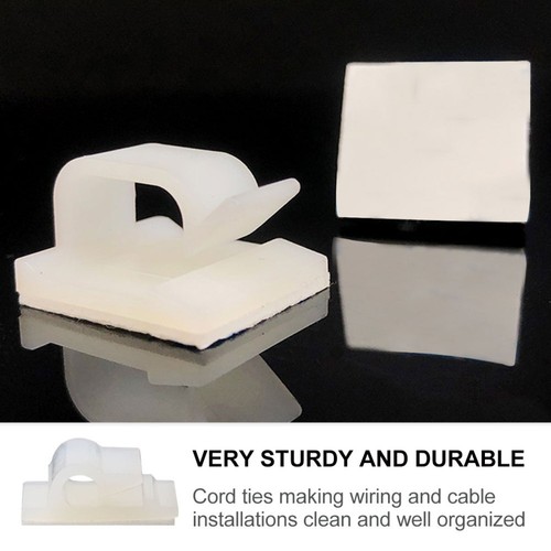 50 PCS Line Card Fix Wire Clips Cord Management Ties Cable Adhesive - Photo 6/12