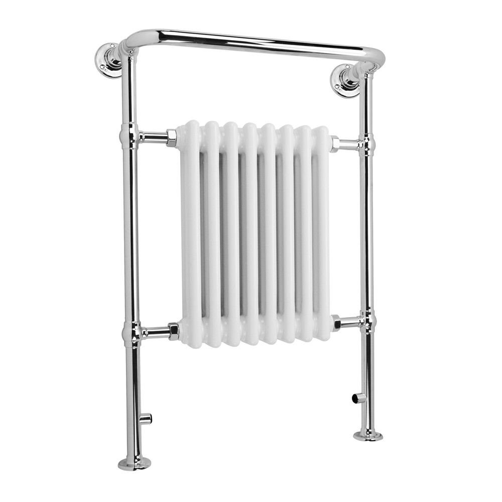 UK Radiators White Electric Traditional Bathroom Radiator 963x673mm|500w On/Off