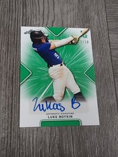 LUKE BOYKIN 2021 LEAF PERFECT GAME GREEN AUTOGRAPHED ROOKIE CARD.#2/10.