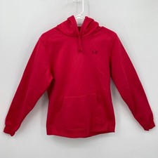 Under Armour Hoodie Pullover Long Sleeve Solid Pink Logo Size M Womens