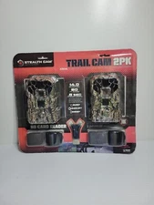 Stealth Cam XS14 14mp Trail Camera with 4-1 Card Reader, 2 Pack - Camo Bark