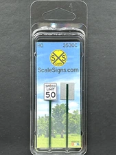 HO-3500-030-C / 1:87 Scale Railroad & Street Road Signs "50 mph"