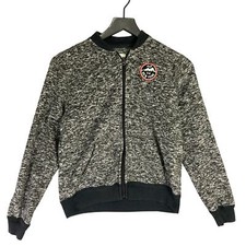 Abercrombie Kids Unisex Gray Bomber Jacket Size 11/12 Marled Knit A F New York