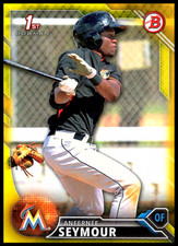 2016 Bowman Prospects Yellow SP #BP21 Anfernee Seymour Rookie Miami Marlins RC
