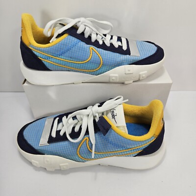 Nike Waffle Racer 2X Women’s Sz Blackened Blue Gold Sneakers New  DC4467-400
