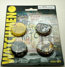 Vintage The Watchmen DC Comics 4 Pin / Button Set New NOS 2009