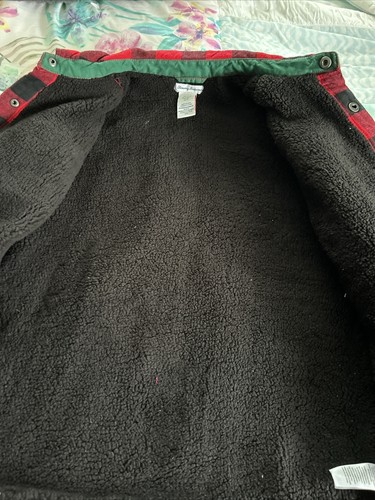 Tommy Bahama Kids Buffalo Plaid Shacket Flannel Boys XL 14 Sherpa Lined - Picture 3 of 7