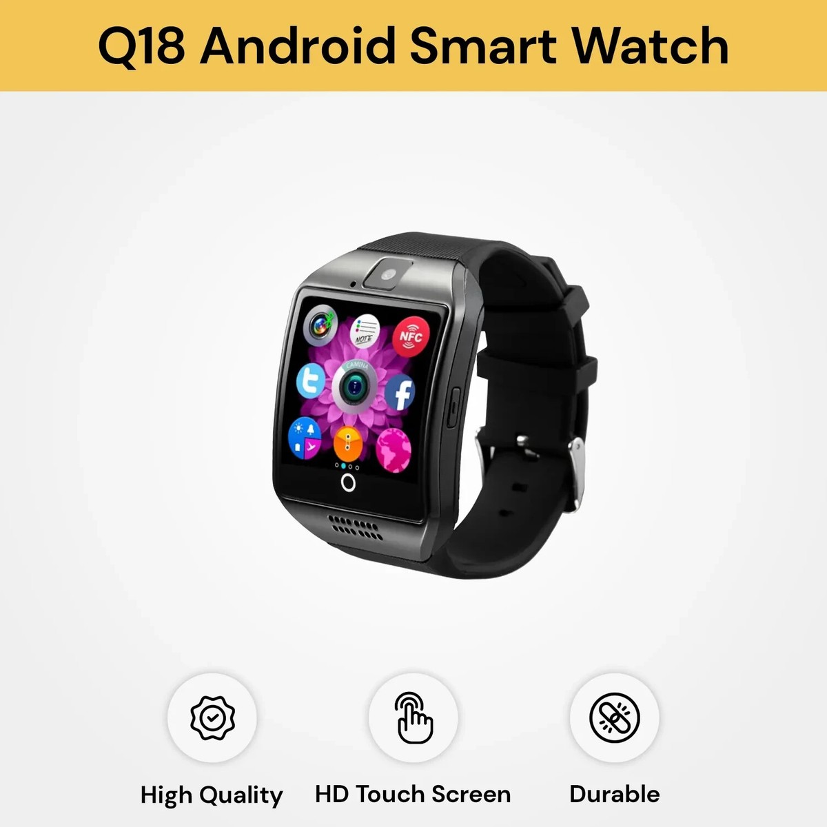 Q18 Smartwatch Phone Bluetooth Wrist Watch with Camera TF SIM Card Slot Android eBay