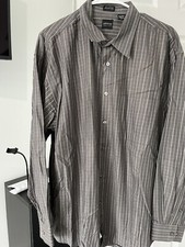 ARROW WRINKLE FREE Gray Striped XL Button Down Shirt       