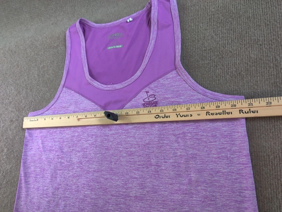 Camiseta sin mangas Cutter Buck Annika púrpura fucsia raya estática brezo corredor activo XL Foto 2 de 4