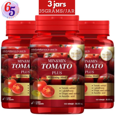 Min & Min Gluta Tomato plus red jar hair nails 35g x 3 jars 90 capsules