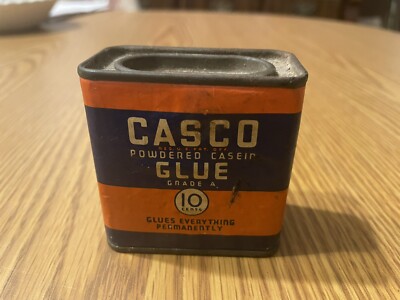 Vintage CASCO Powdered Casein Glue Tin w/Paper Label *STILL Almost FULL
