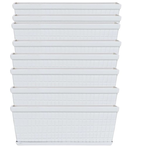 Window Box Planter 13" Cotton White Garden Pot - 3 Pack / 8 Pack - Picture 13 of 34