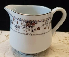CLAREMONT CREAMER GRAY & RUST FLOWERS GOLD TRIM MADE IN JAPAN