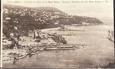 VINTAGE POSTCARD ENTRANCE TO THE HARBOR AT MONT-BORON NICE FRANCE ca 1920-28