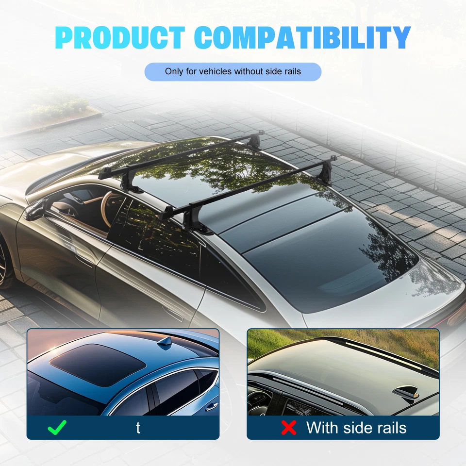 54" Top Roof Rack Cross Bar Luggage Cargo Carrier For Toyota Avalon 2005-2022 — 第 4/4 张图片