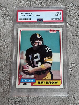 1981 TOPPS FOOTBALL CARD PSA 9 TERRY BRADSHAW HOF PITTSBURGH