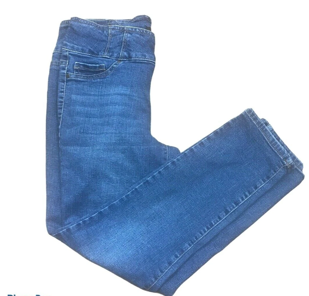 D Jeans Ankle Mid Rise Denim Jeans 6 Straight Stretch Wide