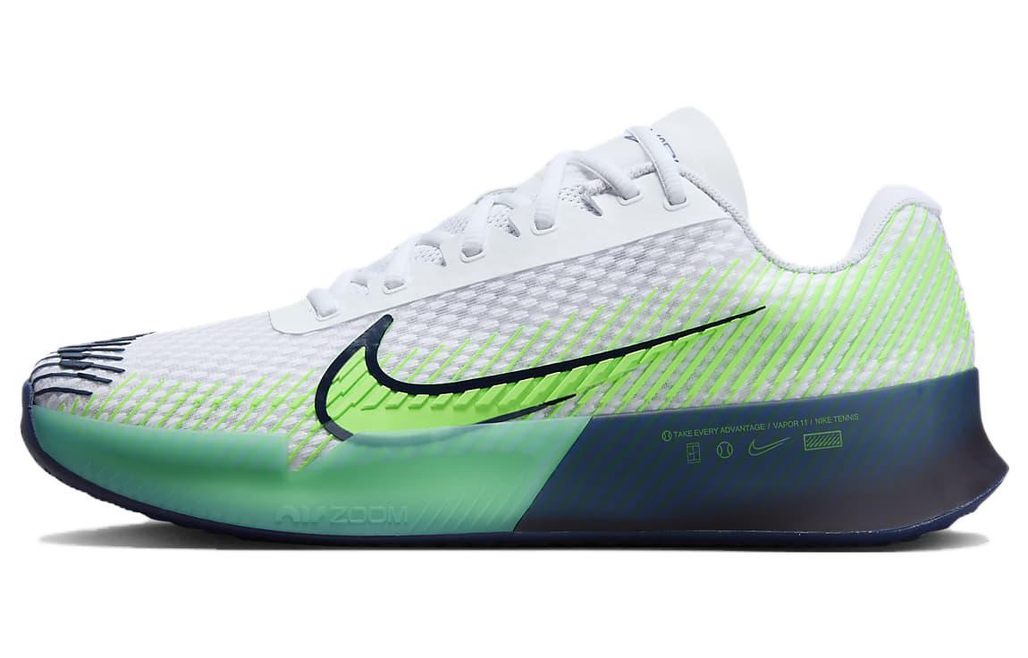 NikeCourt Air Zoom Vapor 11 HC White Green Strike Navy - DR6966