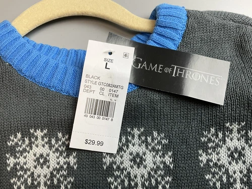 Game of Thrones Ugly Christmas Sweater Silent Night King NWT Size L