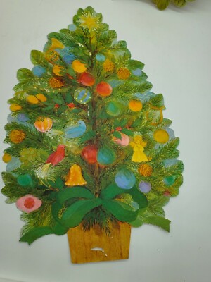 Christmas Bullentin Board Paper Cutouts [6] 1960-1970s Style Some Holes B107