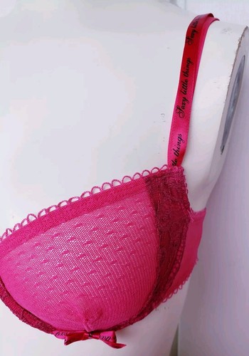 Victoria's Secret Sexy Little Things Bra Size 34B Underwired Pink Sheer Mesh - Picture 5 of 6