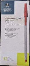 Business Source Medium Point Ballpoint Pens 37504- Medium Red 12 Pens