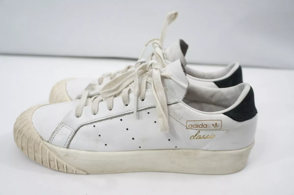 Adidas Originals Everyn Classic Used Women 9 White Ivory Leather Sneakers CQ2042