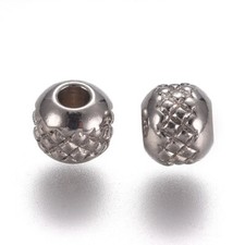 50Pcs 304 Stainless Steel Rondelle Loose Beads Jewelry Making 4x3.5mm Hole 1.5mm