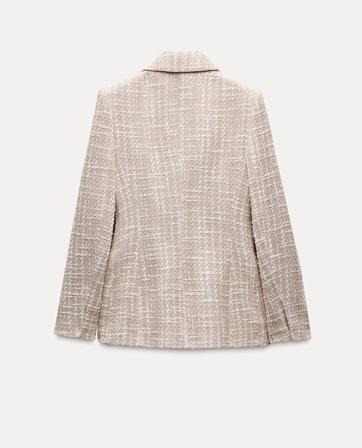 ZARA WOMAN NWT $109 DOUBLE BREASTED TEXTURED WEAVE JACKET