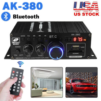 800W 2 Channel bluetooth Mini HIFI Power Amplifier Audio Stereo Amp Car FM