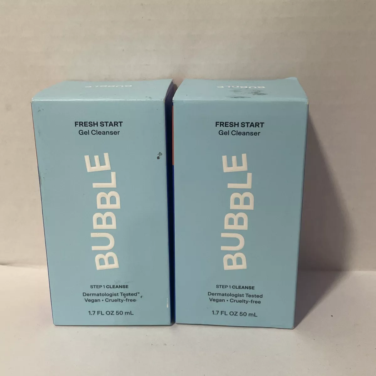 2) BUBBLE Skincare FRESH START Gel Cleanser~For All Skin Types 1.7 fl oz Ea  New