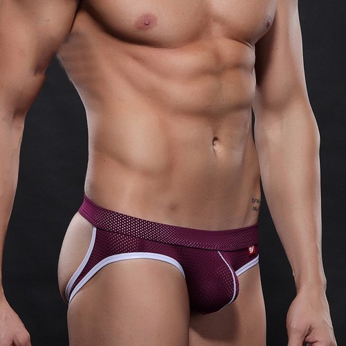 Calzoncillos de bikini de malla con tanga deportiva sexy ropa interior gay calzoncillos con tanga para hombre ~ - Imagen 9 de 18