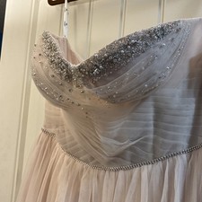 DB Studio Strapless Ball/Wedding Gown Size 12 NWT Color Stone/Cashmere - Defects