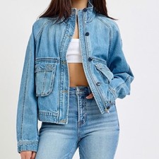 NWT Risen Denim Bomber Jaket XL