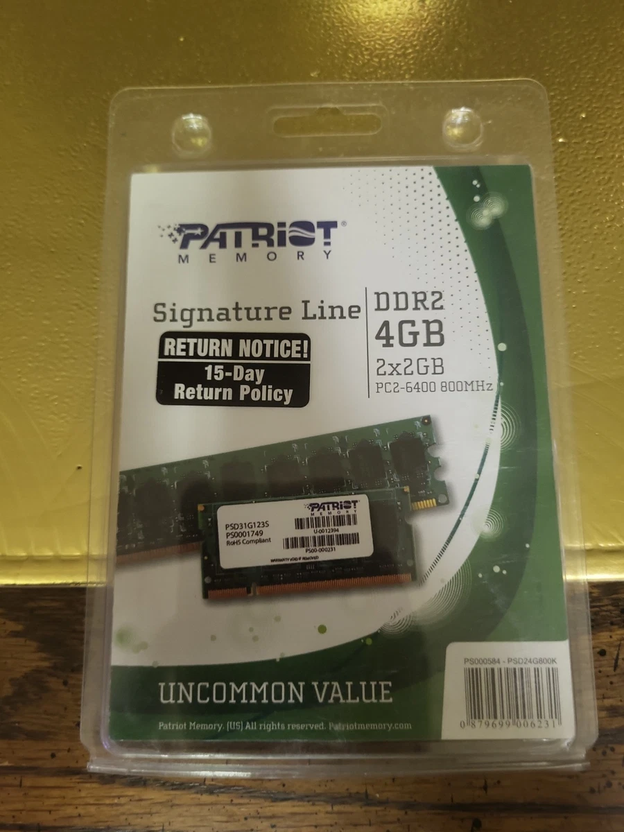 Patriot DDR2 SDRAM Computer 4 GB Total Capacity Memory (RAM) for