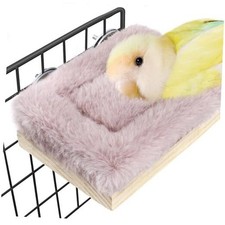 Bird Hammock Bed for Cage Parrot Perch Wooden Parakeet Sleeping Platform