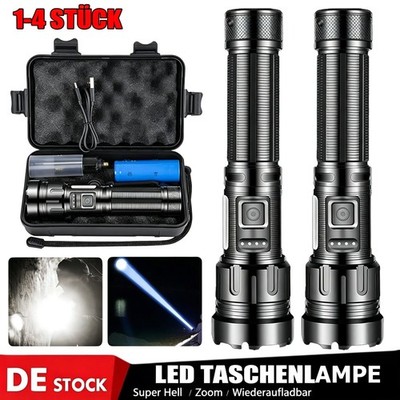 LED Super Bright Zoom Flashlight Rechargeable Torch Work Spotlight Waterproof