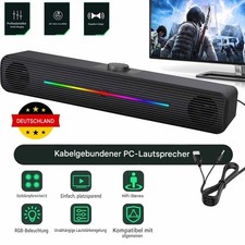 USB Lautsprecher Stereo Soundbar Subwoofer Musikbox für TV Handys PC Computer DE