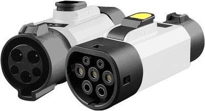 EV Type 1 to 2 Adapter Electric Vehicle Charging White SAE 