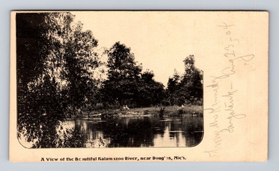 #ad Douglas MI Michigan Kalamazoo River Antique Vintage Souvenir Postcard $0.99