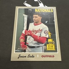 2019 Topps Heritage - Short Print Juan Soto #481 In Dugout, Both Hands on Bat