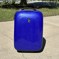 HEYS USA Wheeled Carry On Hard Luggage Suitcase Blue 18x12x8.5 Light Up Wheels